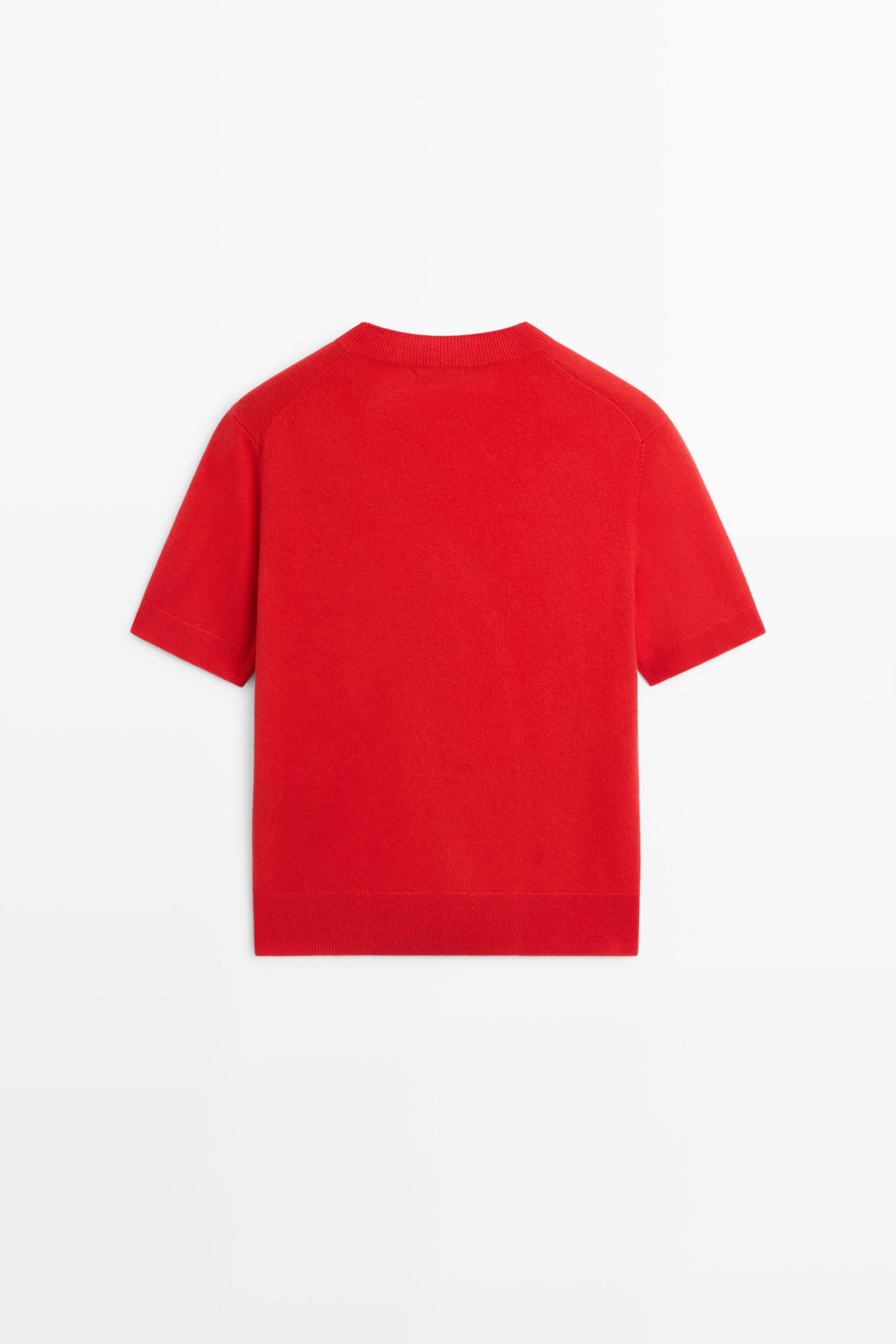 Pull en maille manches courtes mélange de laine